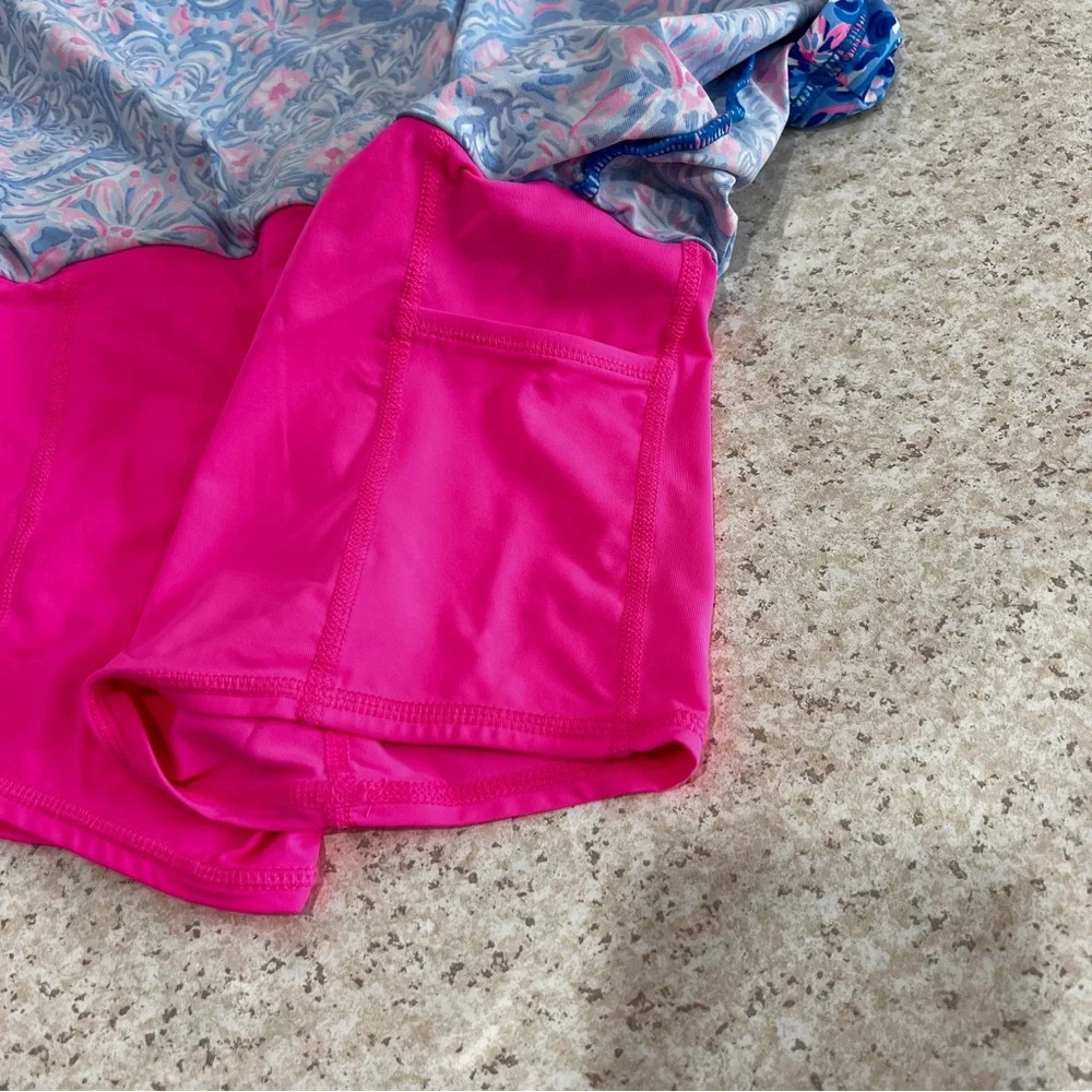 Lilly Pulitzer Luxletic Aila Skort Skirt Blue/Pink Floral Sz XXS Built-In Shorts - Picture 5 of 10